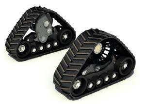 4 central wheels provide a vast bearing surface with high load capacity. The progressive, integrated block suspension is simple but effective and offers a high degree of driving comfort. Track with 3.