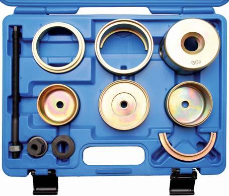 bushings when installed - contains centring plate with spring, 2 thrust washer, adapter ring, spindle with nuts M14 x 2 8780 Rear Axle Bush Tool Set