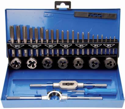 2 mm - in metal box 1987 New Items September 2014 32-piece Thread Cutting Set, M3 - M12 - includes the
