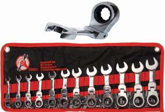 8-9-10-11-12-13-14-15-16-17-18-19 mm - chrome plated 30002 Combination Ratchet Ring Wrench Set, extra short,12-pc.