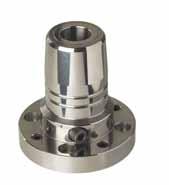 Module 4x4 hydraulic chuck flange for the highly accurate radial and axial alignment on alignment adaptors or machine spindles cooling lubricant without loss and flow-disruption thanks to the use of