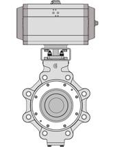 Pneumatic actuator Features: Max air pressure: 10 bar Temperature: -20 C / +80 C on request: -50 C / +150 C torque at 5.