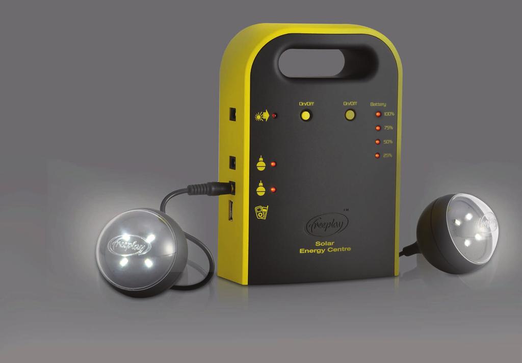 Introducing EH4 Lighting Systems 'Freeplay Energy Hubs are all-in-one systems that power lights, charge phones and much more' 2 BULBS BRIGHTNESS SHINE TIME SOLAR