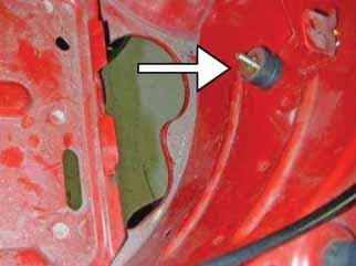 d. Install the rubber mount from inside the engine