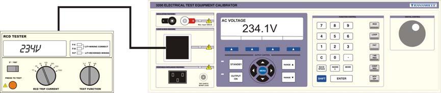 4. A.C. Voltage Output Notes on ACV Output To provide the power necessary for some insulation testers, the AC output from the 3200 is derived from transformer tappings.