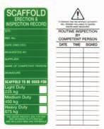 HAND & ELECTRICAL TOOLS 210 000 007 Scafftag Insert (pack of 25) Scafftag