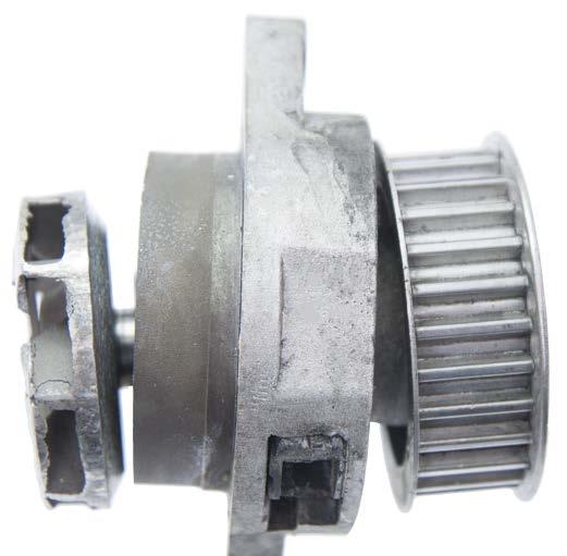Water pump leakage Defective bearing A leaking radial seal results in water pump leakage.