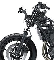 TELESCOPIC FORKS 41 mm telescopic front forks handles the suspension duties up front.