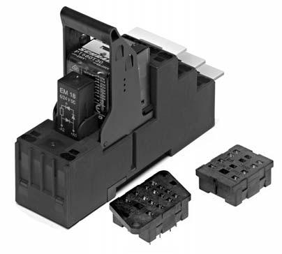 Accessories Miniature Relay PT Easy replacement of relays on a densely packed DIN rail No reduction of protection class or creepage/clearance with plastic retainer Plug-in indicator- and protection
