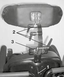 After making the adjustment, all screws must be correctly tightened. By pushing the calf pad on the footrest tube, you can set the height. Options - Headrest 7.