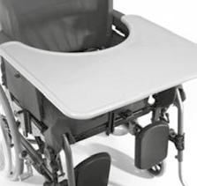 111) The tray provides a fl at surface for most activities. Before using a tray, it fi rst has to be adjusted to the width of the seat by an authorized dealer.