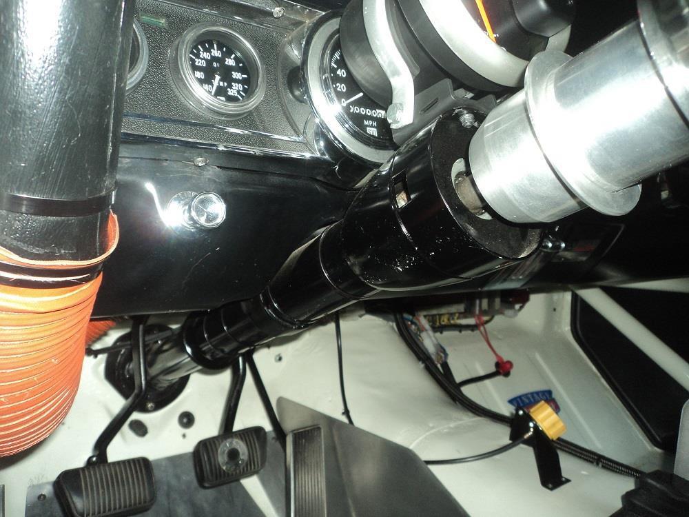 The original Ford USA steering column top and switches can then be mounted on