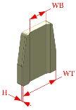 thin and high wedges Width at buttom (WB) 0 Width at top (WT) 0 Height of wedges (H) 10 All cushions in cm in cm