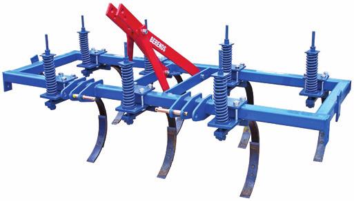 100 x 100 x 6mm frame Silicone chrome spring steel shanks 65mm reversible points Available in 5, 7, 9 and 11 tine sizes Requires approx 10 HP per tine Model - 0183 Coil Tine Chisel Plough