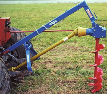 Augers available in sizes from 4 to 24 diameter, all fitted with replaceable teeth and pilot Compact model suits 16-30 HP tractors Standard Model suits 20-50HP tractors Heavy Duty Model 85 HP Italian