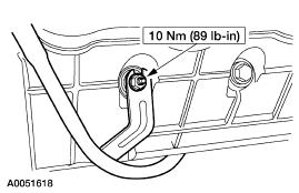 4. Remove the bolt. 5. Remove the nut and position the oil level indicator tube aside. 6.