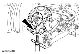 Position the special tool correctly between the CV joint and the axle housing so as not to damage the differential seal.