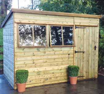 Malvern Pent Options A choice of five tongue & groove cladding types Clear spirit based treatment available on all cedar buildings Black or red polyester mineral