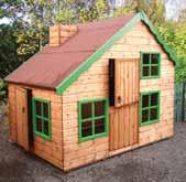 timber roof and floor Green polyester mineral felt Double doors on the 6 wide