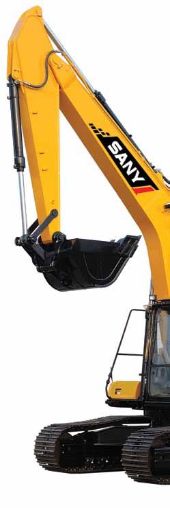 Inclined type track frame Inclined type track frame in the machine reduces dirt accumulation on the under carriage and is easy to clean.