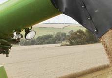 spaces. Improved visibility A camera mounted on the unloading auger spout improves visibility.