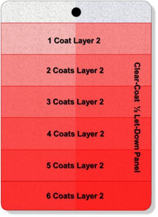 Some vehicles may have an area on the vehicle that has not had the second layer color applied. This area can be used to confirm the accuracy of the first layer color.