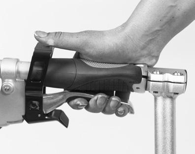 Option 2: Pull the upper red parking trigger rearwards with your thumb, while you pull the brake lever