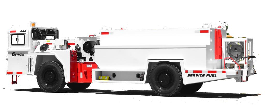 Getman service trucks are designed to help perform key maintenance and repair functions throughout an underground mining operation, minimizing the need to return other production and production