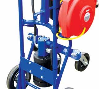 The simple practicality of this cart allows the operator to dispense and fi lter oil out of a 55 gallon