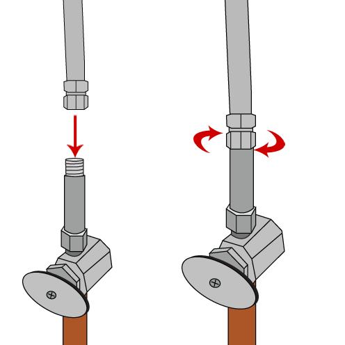 Turn water supply back on (Figure 6). Test the faucet by turning faucet on and off.