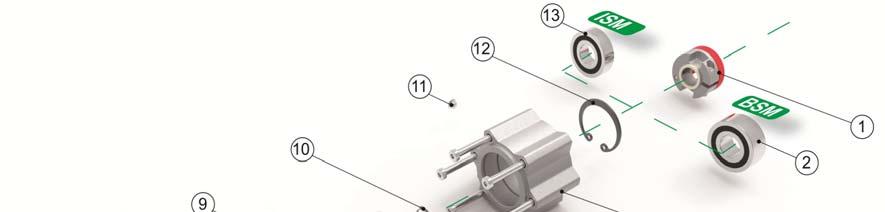 Screw 5 Bearing 6 Input shaft 7 Seeger ring 8 Key