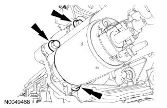 Install the drain plug and tighten to 26 Nm (19 lb-ft). 54. Remove and discard the engine oil filter. 55.
