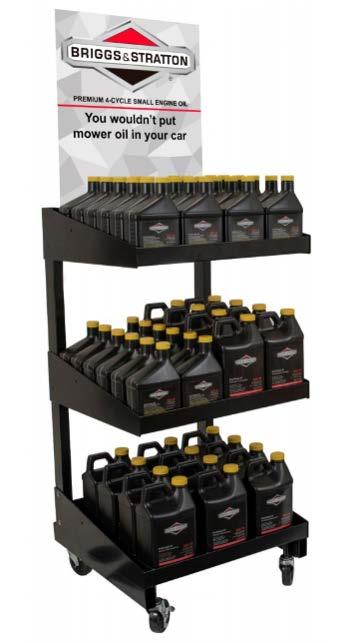 Earn a FREE Briggs & Stratton Oil Display! Receive a free Briggs & Stratton metal engine oil display with the purchase of 12 or more cases of Briggs & Stratton 4-Cycle and 2-Cycle engine oil.