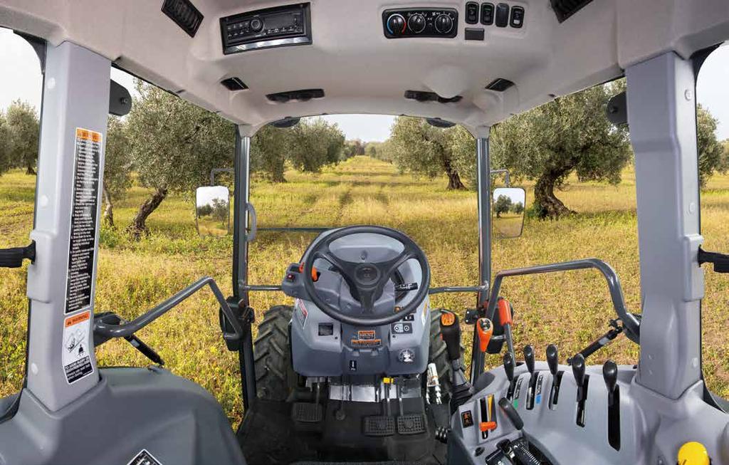 NARROW CAB Day-long comfort and efficiency Just like the standard M5001 Series, the M5001N Series offers a supreme level of operator comfort, with an allglass cab and rounded windows for excellent