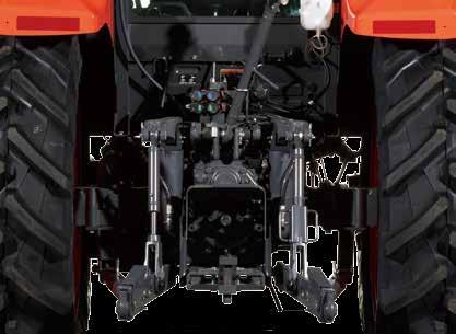 HYDRAULICS Lift heavy loads with ease Impressive hydraulic power provides enough lift capacity to simultaneously lift both front and rear implements, including heavy disc mowers, letting you quickly