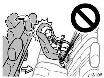 Always move the seat as far back as possible, because the force of a deploying airbag could cause death or serious injury to the child.