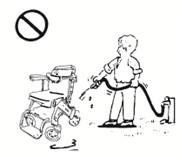 Ban Washing the E-Throne DO NOT hose down (Spray) the chair with water or any liquids.