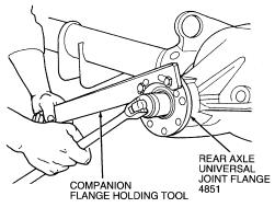 Universal Joint Flange, Rear Axle Installation STEP 1: Apply a small amount of rear axle lubricant to rear axle universal joint flange splines.