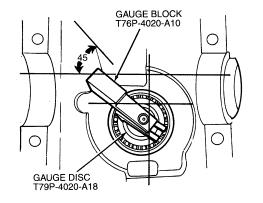 STEP 2: STEP 3: NOTE: STEP 4: NOTE: Make sure gauge handle adapter screw, aligning adapter, gauge disc and gauge block assembly are securely mounted between front differential pinion bearing and rear