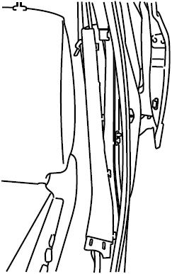 WIRING HARNESS INSTALLATION Fig.18 12) Partially remove center pillar lower garnish, as shown in fig.
