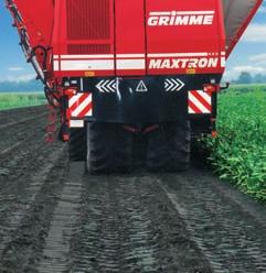 width. The footprint of the rubber tracks is almost twice as big as at standard machines. The ground pressure is reduced.