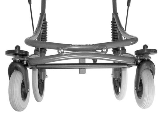 Leg separation plate: The crossbar for the leg separation plate is mounted between the front wheels (see figure 30).