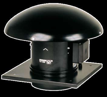 ROOF MOUNTED FNS TH-800 EX NEW Roof mounted mixed flow fan manufactured in antistatic plastic material, with base and cowl manufactured from sheet steel protected with black polyester paint