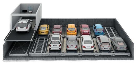 The Level Parker 570 provides spacesaving parking by moving the cars closer together on one or more levels.