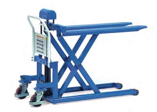 Operating lever for the following functions: Lifting - moving - lowering Steering lock: 2 x 100 Carrying capacity: 1000 Fork length: 1165 Fork width: 160 Carrying width: 540 Lifting range: 85-800