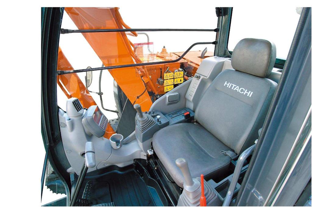 A New Standard in Operator Comfort The operator's seat of the ZAXIS- series gives the operator an