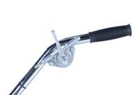 - Protected and integrated eccentric element. - Adjustable handle with mounted throttle. - Foldable drive unit.