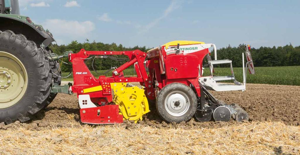 FOX 400 The wider alternative FOX 350 / FOX 400 The lightweight mounted machine is ideal for use in light to medium soils with low levels of harvest residues.