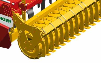 Pack ring roller The steel packer rings are fully enclosed and have a diameter of 21.7 inch / 550 mm with eight rings per metre of working width.