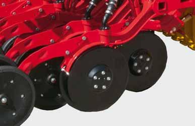 Seed is distributed evenly even when the metering shaft is rotating at a slow speed. Proven disc coulter Concave single-disc coulters, diameter 125.
